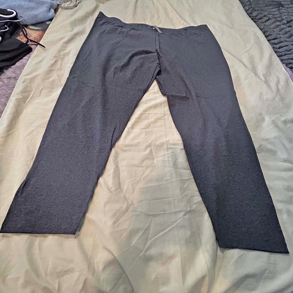 LEGGINGS, MADE IN CANADA, DARK HEATHER GREY, SIZE 4X, PULL ON, COTTON/SPANDEX,